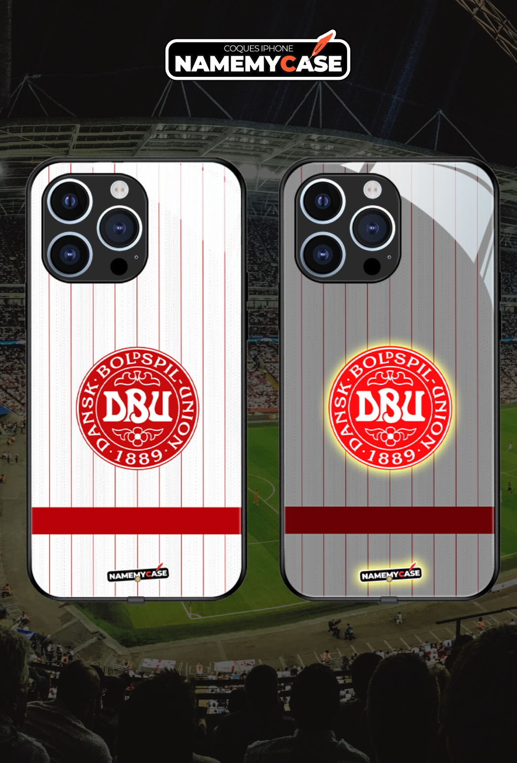 LED Light-Up iPhone Case - Danemark World Cup Jerseys