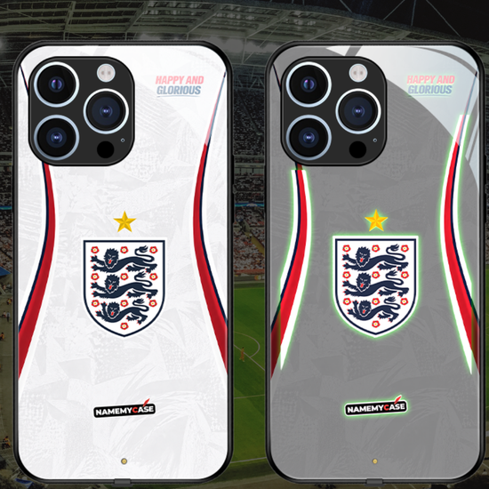 LED Light-Up iPhone Case - White England World Cup Jerseys