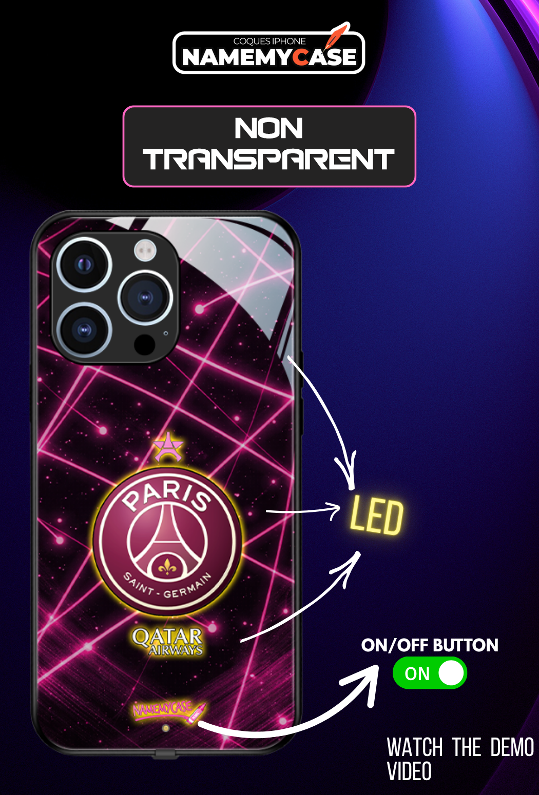 LED Light-Up iPhone Case- PSG Pulse